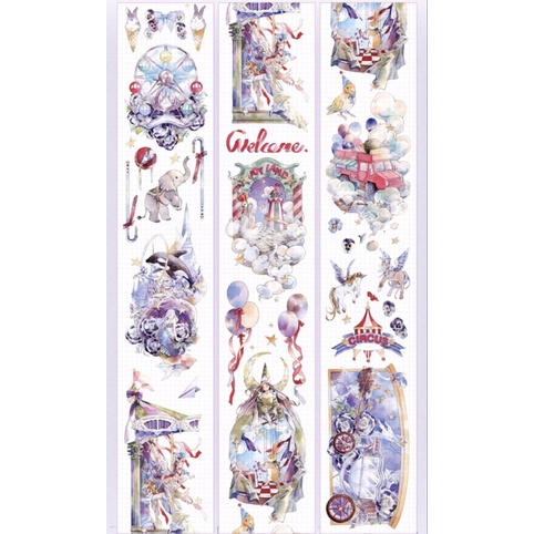 [Chiết theo chu kỳ loop 100cm] của hãng TOURNESOL STUDIO họa tiết rạp xiếc (TL-3)/PET