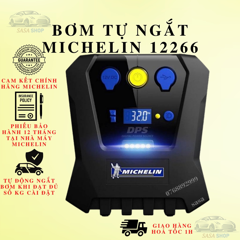 Bơm lốp Michelin 12266-Chính hãng BH 12 tháng