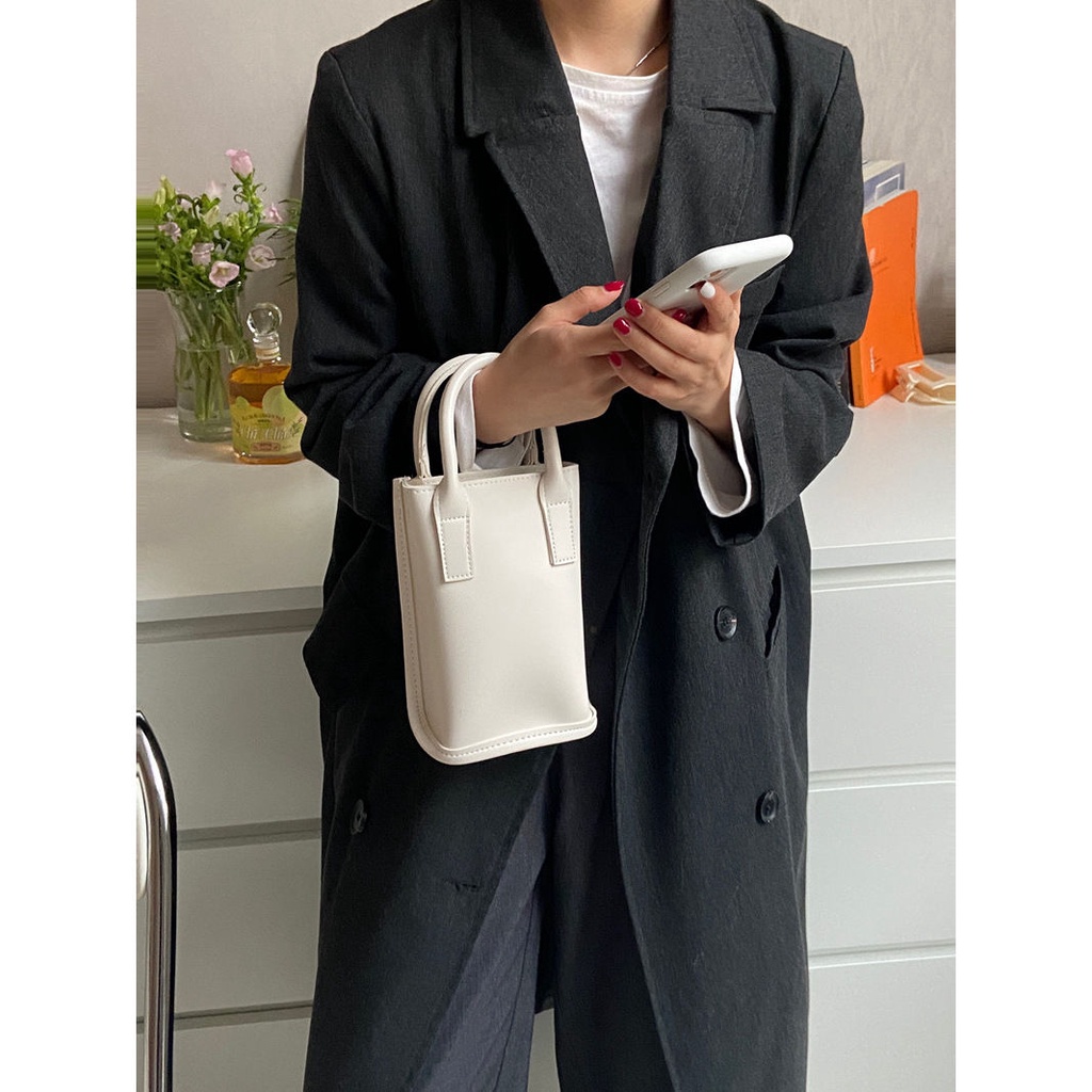 Túi Đeo Chéo Đựng Điện Thoại Màu Trơn Thời Trang Cho Nữ