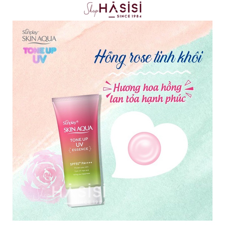 Kem Chống Nắng ROHTO - Skin Aqua Tone Up UV Essence Happiness Aura SPF50+/PA++++ 80g