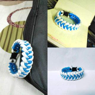 [HOT] Vòng Paracord (nhận đổi màu dây) Trắng Xanh Coban SJB
