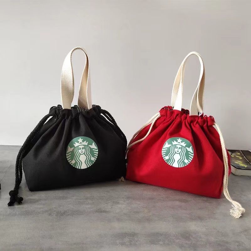Túi Hộp Đựng Đồ Ăn Trưa Starbucks Chất Lượng Cao Túi Dây Rút Nhật Bản Túi Đựng Nhu Yếu Phẩm Hàng Ngày Hộp Cơm Hộp Bento Túi Dã Ngoại Túi Hộp Ăn Trưa