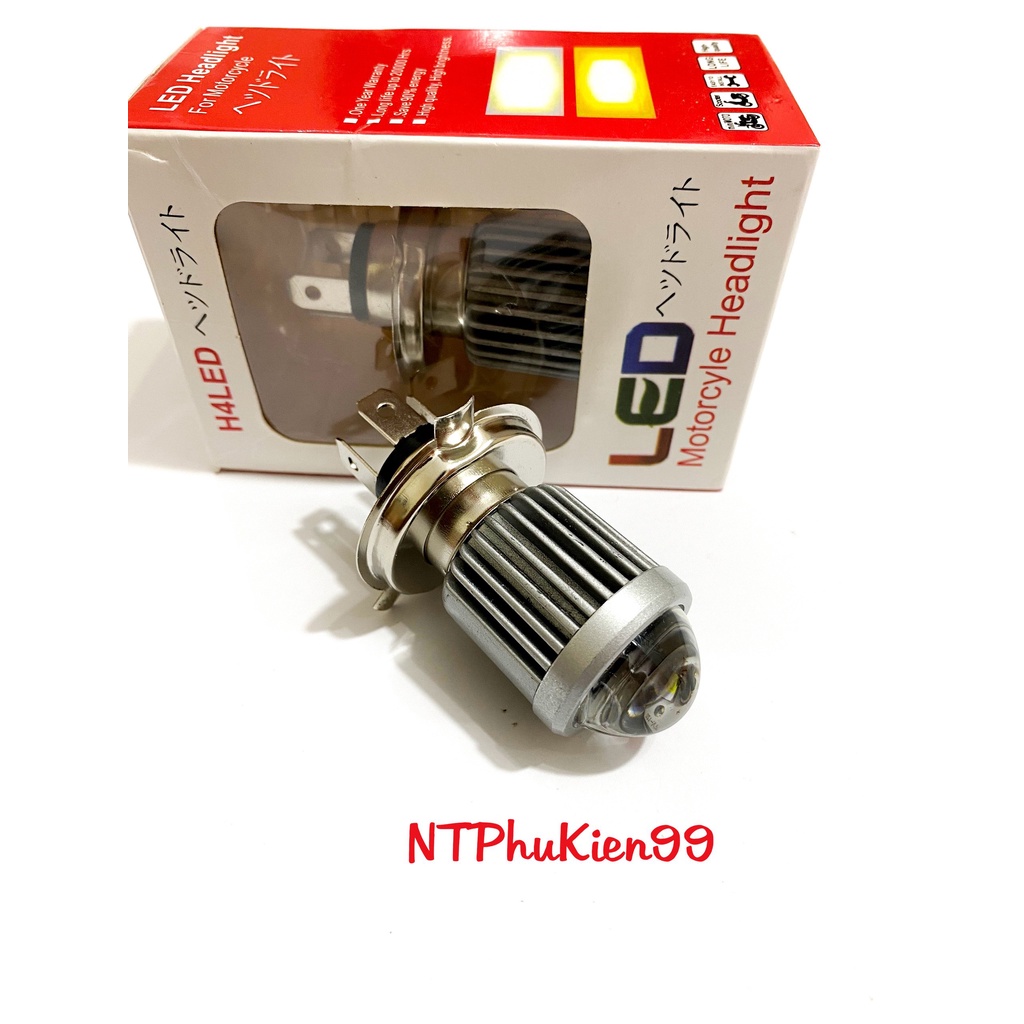 Đèn pha Bi led H4 2 màu cos vàng / pha trắng Loại 1