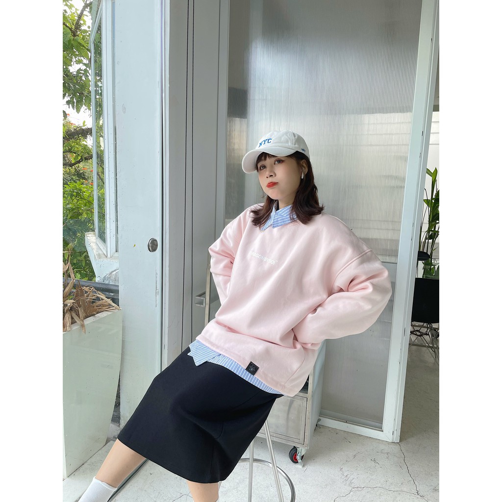 [Mã SKAMCLU7 giảm 10% Tối Đa 50K đơn 0Đ] Áo tay dài - Áo Sweater Phản Quảng Dragonbyboi hồng | BigBuy360 - bigbuy360.vn