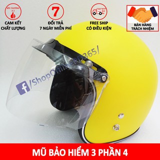 |13 MÀU| MŨ BẢO HIỂM 3 PHẦN 4 - CAO CẤP - THỜI TRANG - CÁ TÍNH - MÀU VÀNG