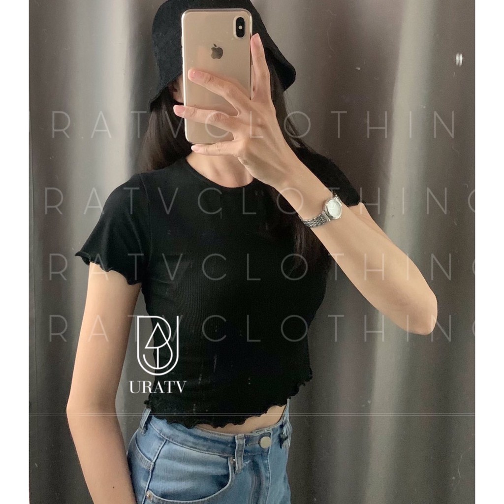 [HÀNG XK-ẢNH THẬT] Áo CROPTOP CUỐN BIÊN ZR