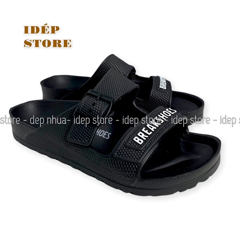 Dép siêu nhẹ 2 quai ngang khuy BREAKSHOES Unisex nam nữ cao cấp iDÉP- DL160