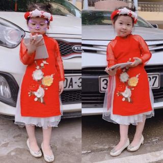 Áo dài gấm cho pé