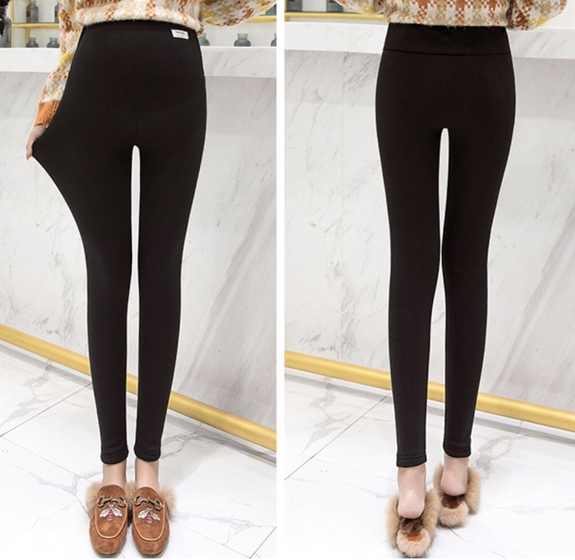 Quần bầu lót lông siêu dầy dành cho mẹ bầu mùa đông leging B09