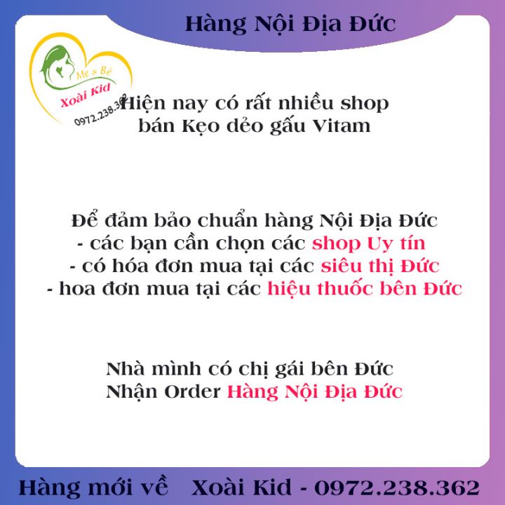 [auth] Kẹo Gấu Bổ Sung Vitamin Tổng Hợp Cho Trẻ Mivolis, Vị Trái Cây, 60 Viên - Nội Địa Đức Đủ Bill [Hot]