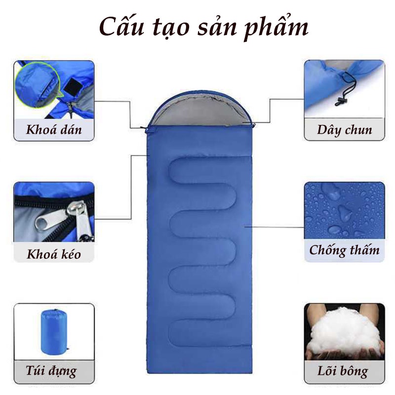Túi ngủ văn phòng - du lịch - cắm trại - dã ngoại - đi phượt, túi ngủ mùa đông cho người lớn