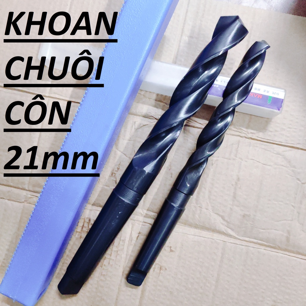 Mũi khoan chuôi côn 21mm, chuôi côn MT2, chiều dài lưỡi 145mm,chiều dài tổng 243mm