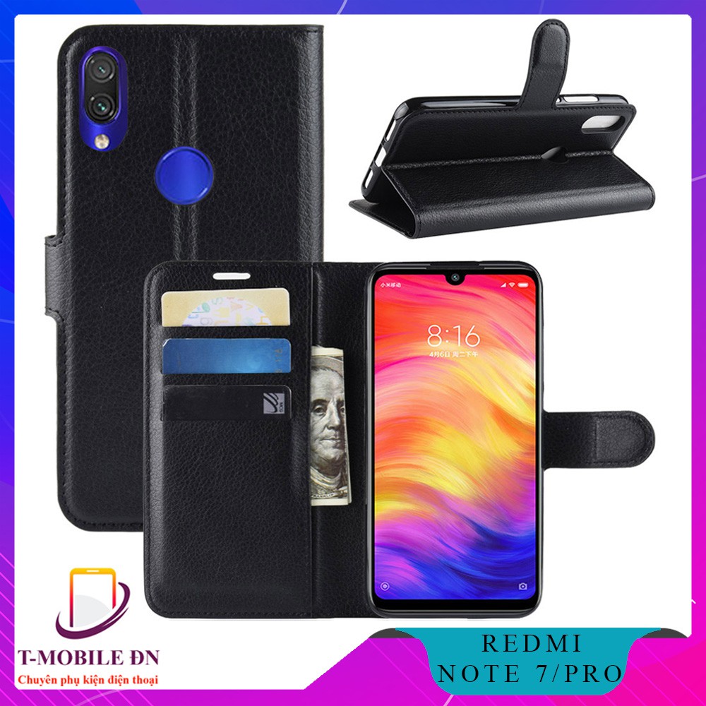 Bao da Xiaomi Redmi Note 7, Ốp lưng da cao cấp có nắp gập và chống xem phim cho Xiaomi Redmi Note 7 Pro