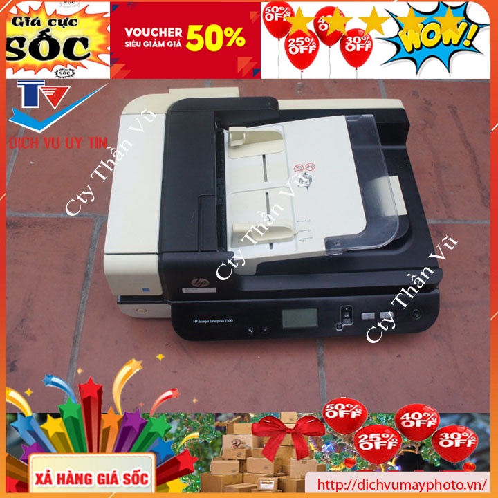 Máy scan cũ HP Scanjet Enterprise 7500 Flatbed Scanner có khay ADF có mặt kính chất lượng đảm bảo có bảo hành