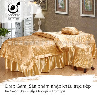 [NHẬP KHẨU] Bộ Ga Gấm trải giường spa, nối mi phun xăm 4 món