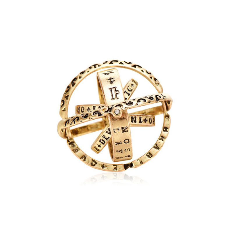 Nhẫn đeo ngón tay hợp kim thiết kế quả cầu vũ trụ độc đáo thời trang