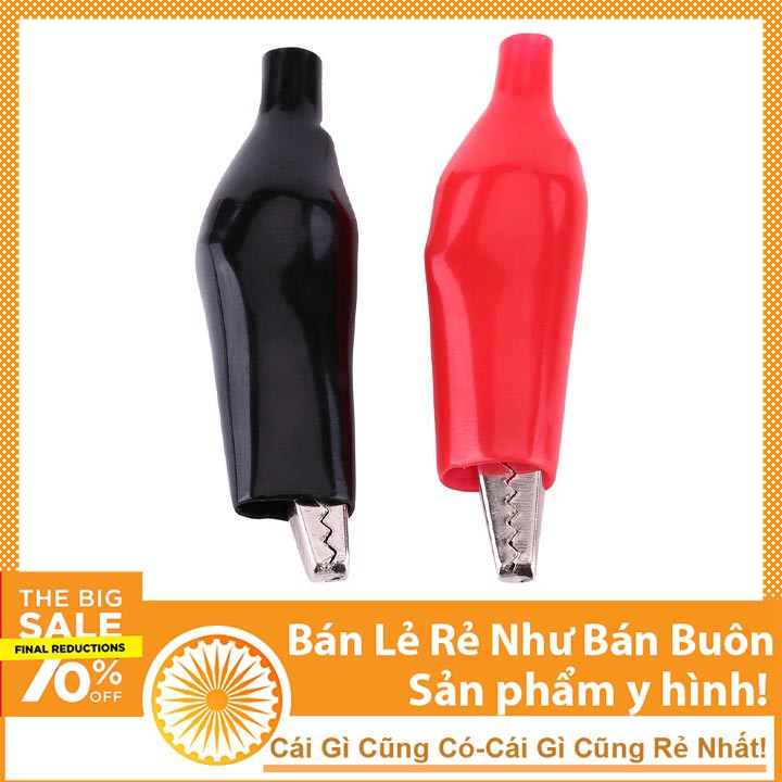 Combo 10 Kẹp Cá Sấu Loại To 4.5cm (5 Đỏ - 5 Đen)