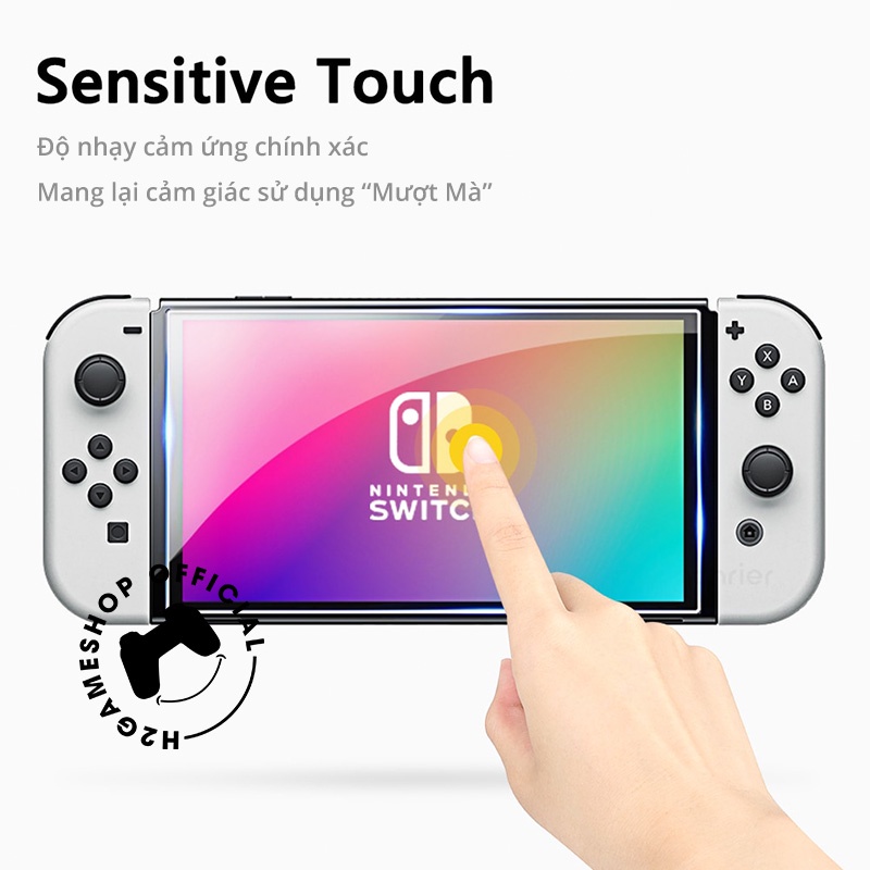 Cường lực Nintendo Switch OLED phụ kiện Kính cường lực chống bụi, chống va đập, bám dấu vân tay phụ kiện Nintendo Switch