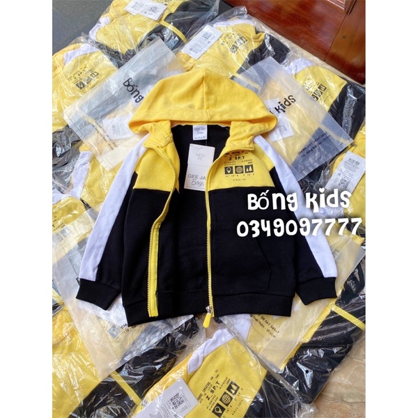 Áo Khoác Hoodie Bé Trai Mix Màu Vàng/Đen/Trắng GJ