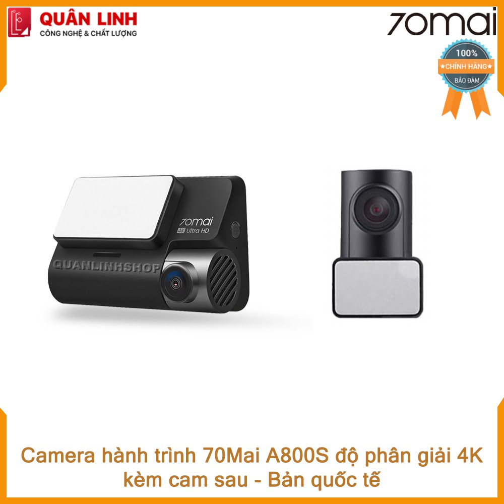 Camera hành trình 70mai A800S 4K ghi hình cả trước và sau, bản quốc tế - Bảo hành 12 tháng | BigBuy360 - bigbuy360.vn