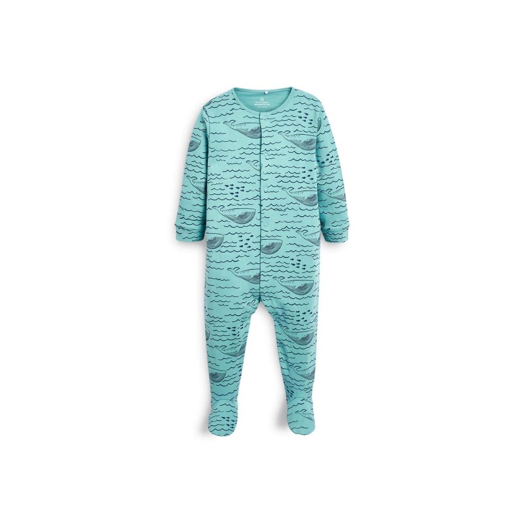 0-12m Body cotton liền tất (body vớ liền thân) khóa, cúc bấm bé trai bé gái sơ sinh hàng xuất dư xịn, sleepsuit cho bé