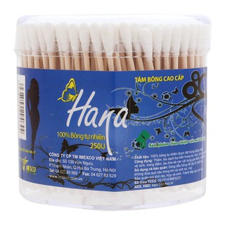 TĂM BÔNG HANA HỘP LÕI GỖ 250 QUE