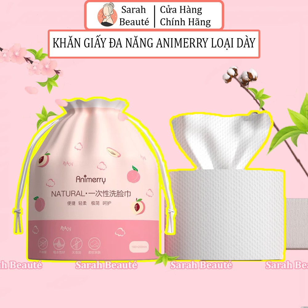 Khăn lau mặt dùng 1 lần, Khăn giấy đa năng mẹ và bé, khăn lau ướt, Bông tẩy trang Cotton  - Sarah Beaute MP22