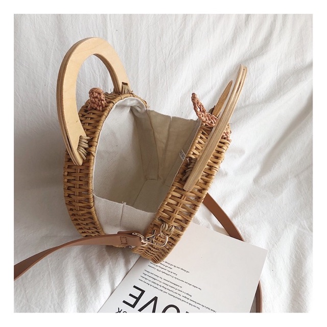 Túi mây du lịch quai gỗ