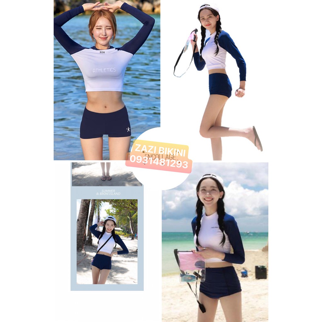 Đồ Bơi Nữ Mới Nhất 2020 - Áo bơi dài tay dáng CROPTOP | Zazi Bikini ZB316 | BigBuy360 - bigbuy360.vn