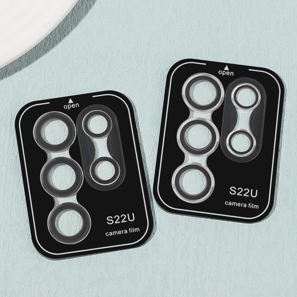 Nắp Bảo Vệ Ống Kính Máy Ảnh Mặt Sau Cong 3D Bằng Hợp Kim Nhôm Cho Samsung Galaxy S22 Ultra