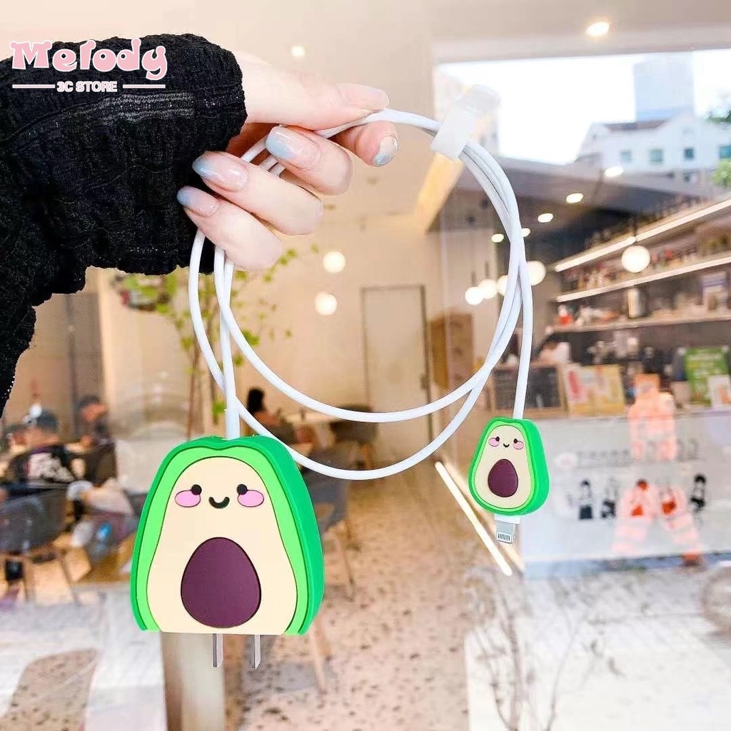 Vỏ bảo vệ đầu dây cáp sạc nhanh 20W bằng TPU hình động vật hoạt hình dễ thương