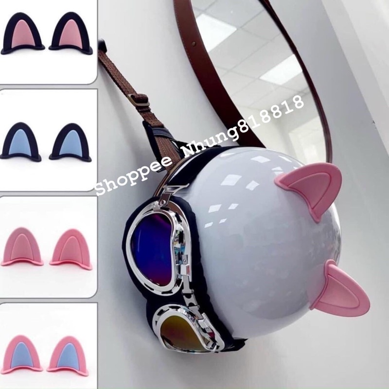 Tai Mèo Gắn Trang Trí Mũ Nón Bảo Hiểm Cute hàng nhập khẩu có keo sẵn / Phụ kiện nón bảo hiểm tai thỏ tai gấu tai mèo