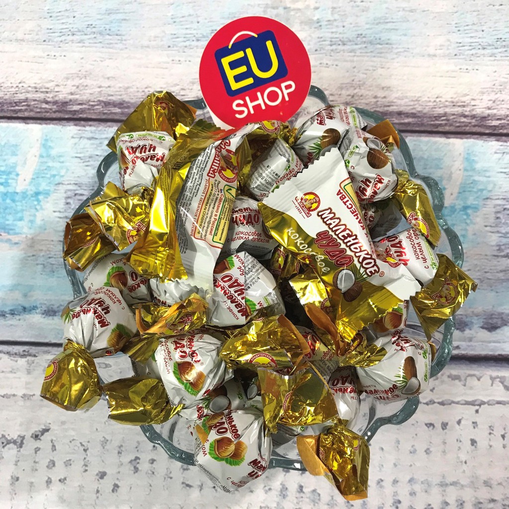Kẹo Socola Chudo Slavyanka nhân kem + hạt phỉ 500Gr