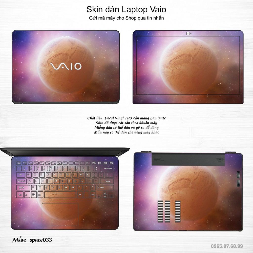 Skin dán Laptop Sony Vaio in hình không gian nhiều mẫu 6 (inbox mã máy cho Shop)