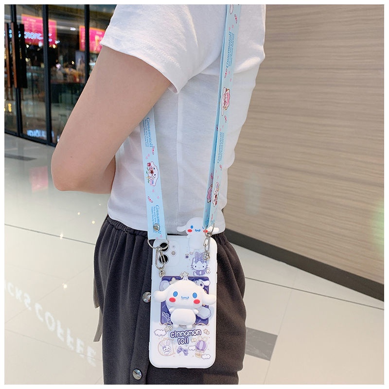 For Reno 10 Pro+ OPPO A58 A38 A98 A18 A78 A17 A17K A96 A76 A16 A95 A74 A94 A54 A15S A93 A53 A52 A92 A91 A31 A5 A9 2020 A5S A7 A12 F11 F9 Ốp Điện Thoại Silicone In Hình Cinnamoroll Có Gương Cho