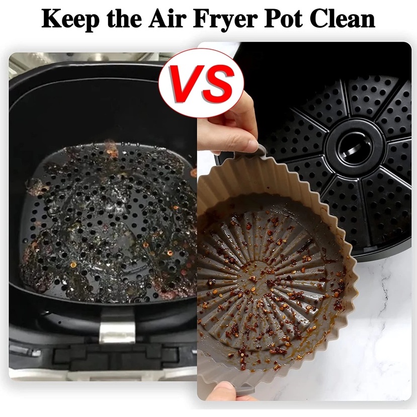 Tấm Lót Nồi Chiên Không Khí Bằng Silicone Cách Nhiệt Chống Dính Có Thể Tái Sử Dụng