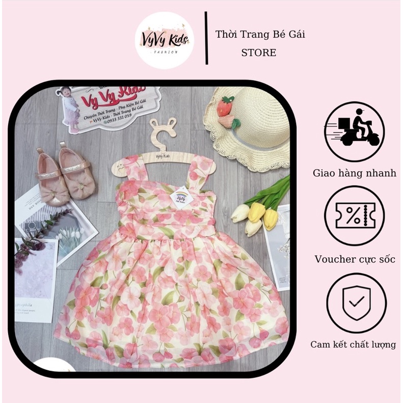 ⚡𝐇𝐎𝐓 𝟐𝟎𝟐𝟐⚡⚡𝑭𝑹𝑬𝑬 𝑺𝑯𝑰𝑷⚡ Đầm bé gái, váy bé gái hoa chất liệu Voan cao cấp, đồ bé gái VyVy Kids Fashion