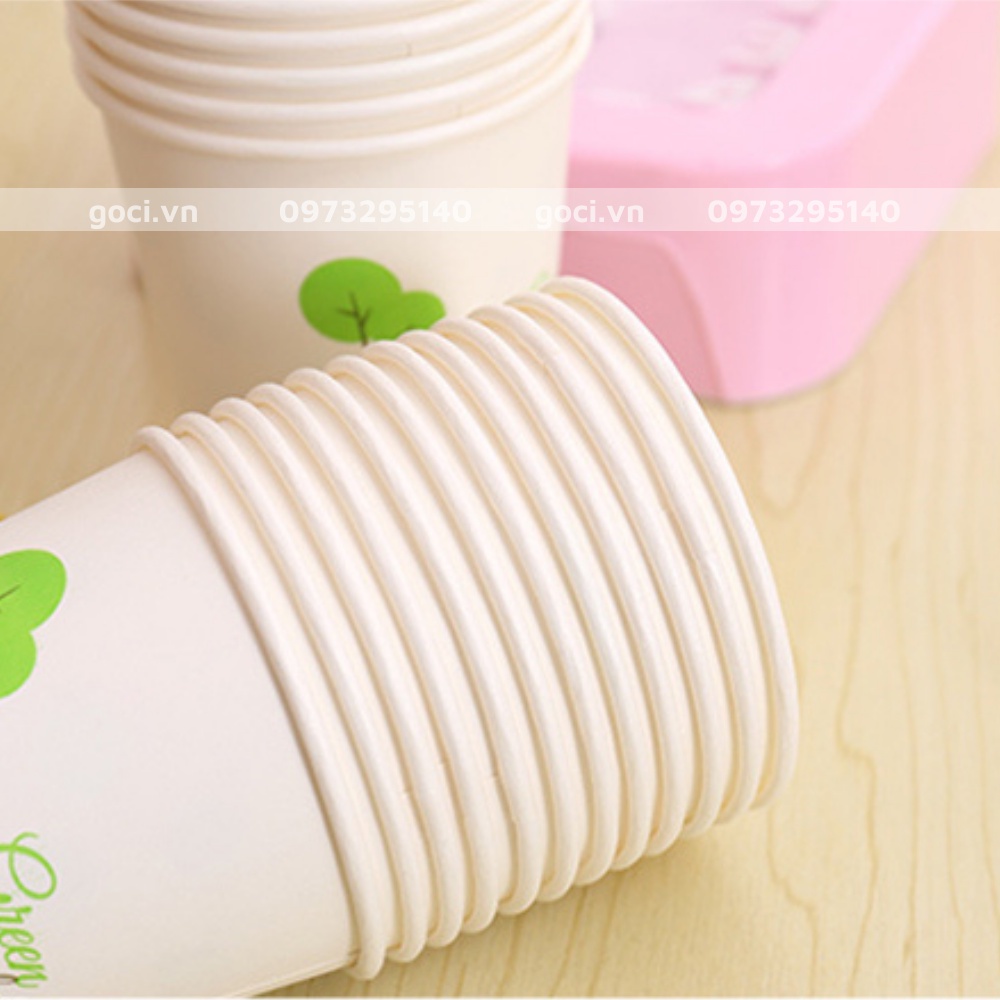 Set 50 cốc giấy dùng 1 lần cốc giấy du lịch tự phân hủy 250ml tiện lợi nhỏ gọn dễ sử dụng thân thiện môi trường