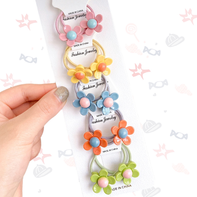 Set 10 Dây Buộc Tóc Cute Siêu Xinh Cho Bé Gái Dải tóc cô gái duỗi cao