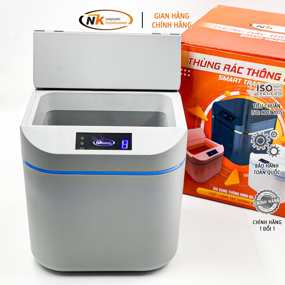 Thùng Rác Để Bàn Tự Động Đóng Mở Thông Minh NK - Pin 90 Ngày Mới Phải Sạc - Bảo Hành 1 Đổi 1/ 1 Năm