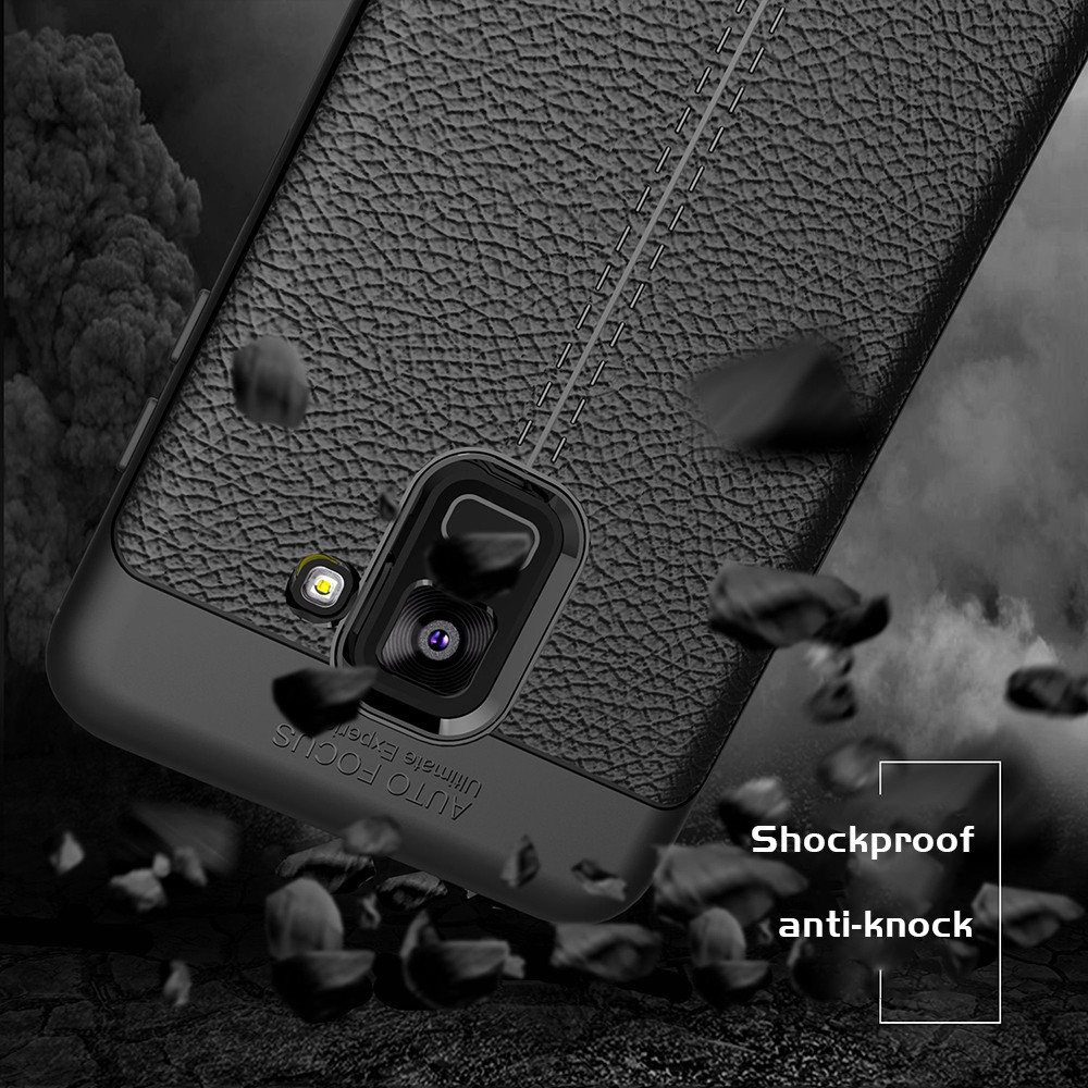 Ốp điện thoại mềm mặt da vải thiều chống sốc cho Samsung Galaxy A6 A8 Plus A7 A9 2018 A8 Star C9 Pro | BigBuy360 - bigbuy360.vn