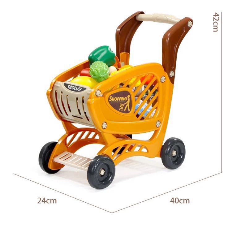 Bộ Đồ Chơi Quầy Siêu Thị Kèm Xe Đẩy Loại Lớn Kèm Âm Thanh Và Ánh Sáng Cho Bé, Đồ Chơi Bán Hàng Xe Đẩy 65chi Tiết Cho Bé