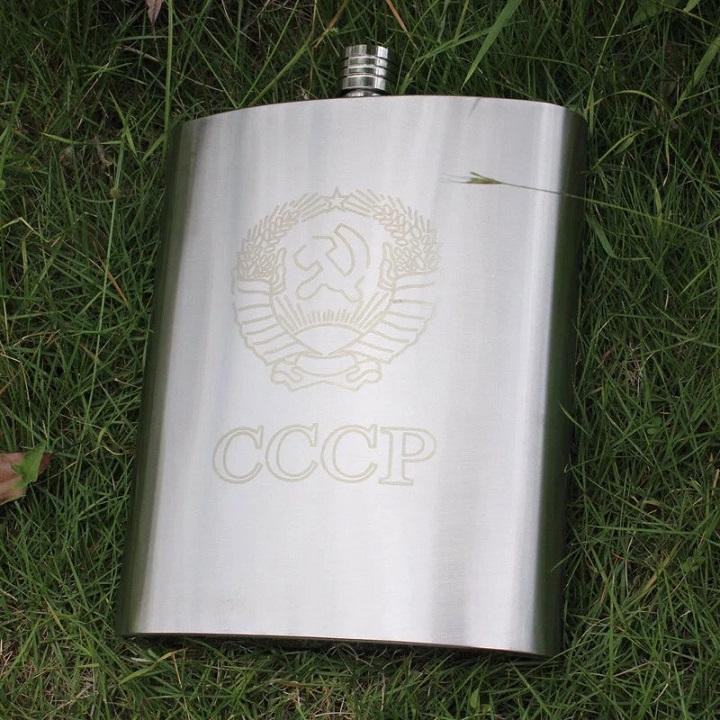 Bình inox 304 CCCP Hàng đẹp chữ vàng dày 0.8 mm bao gồm túi đựng tặng chén shopaha247