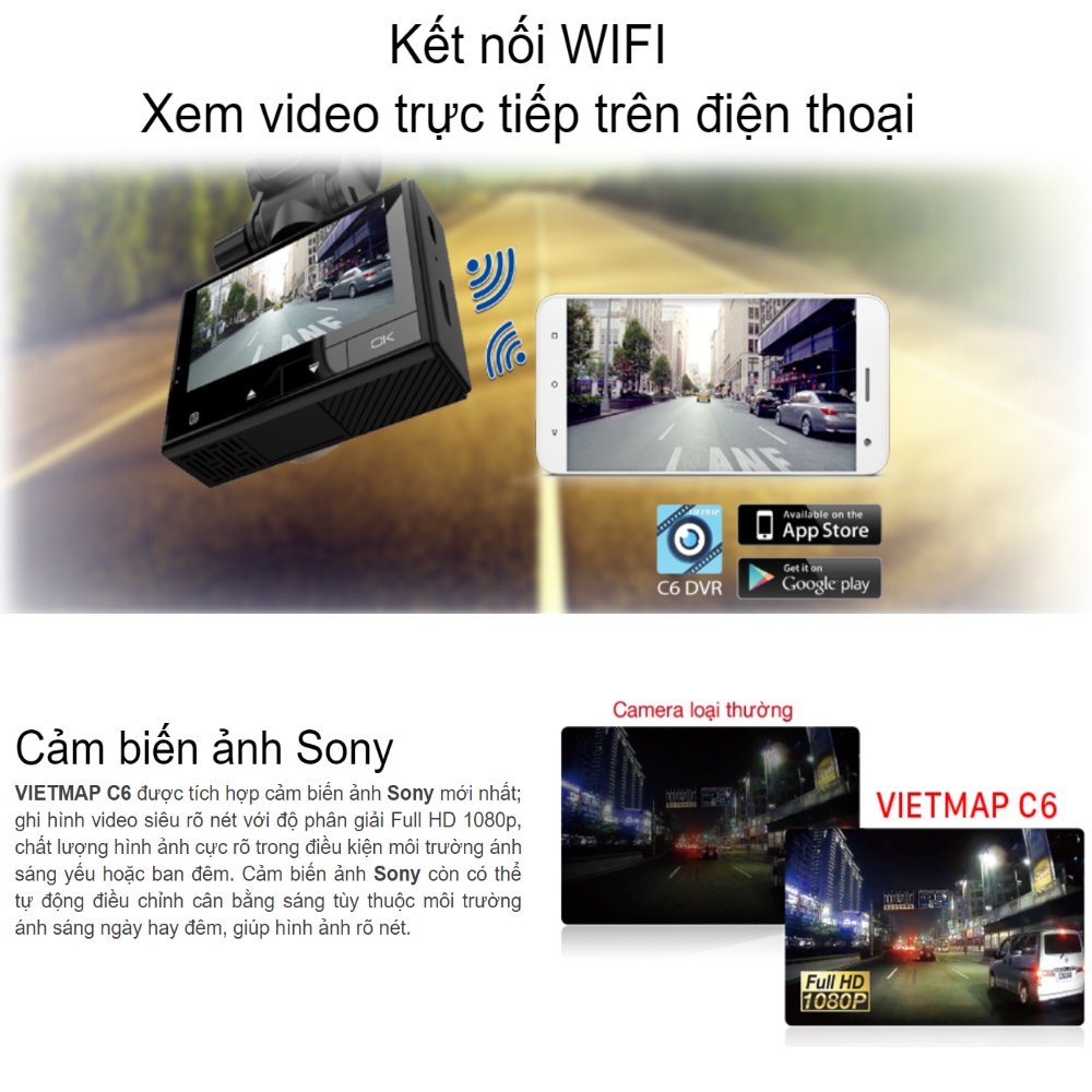 VietMap C6 - Camera Hành Trình Ô tô Có WiFi - Pin Siêu Tụ Điện | BigBuy360 - bigbuy360.vn