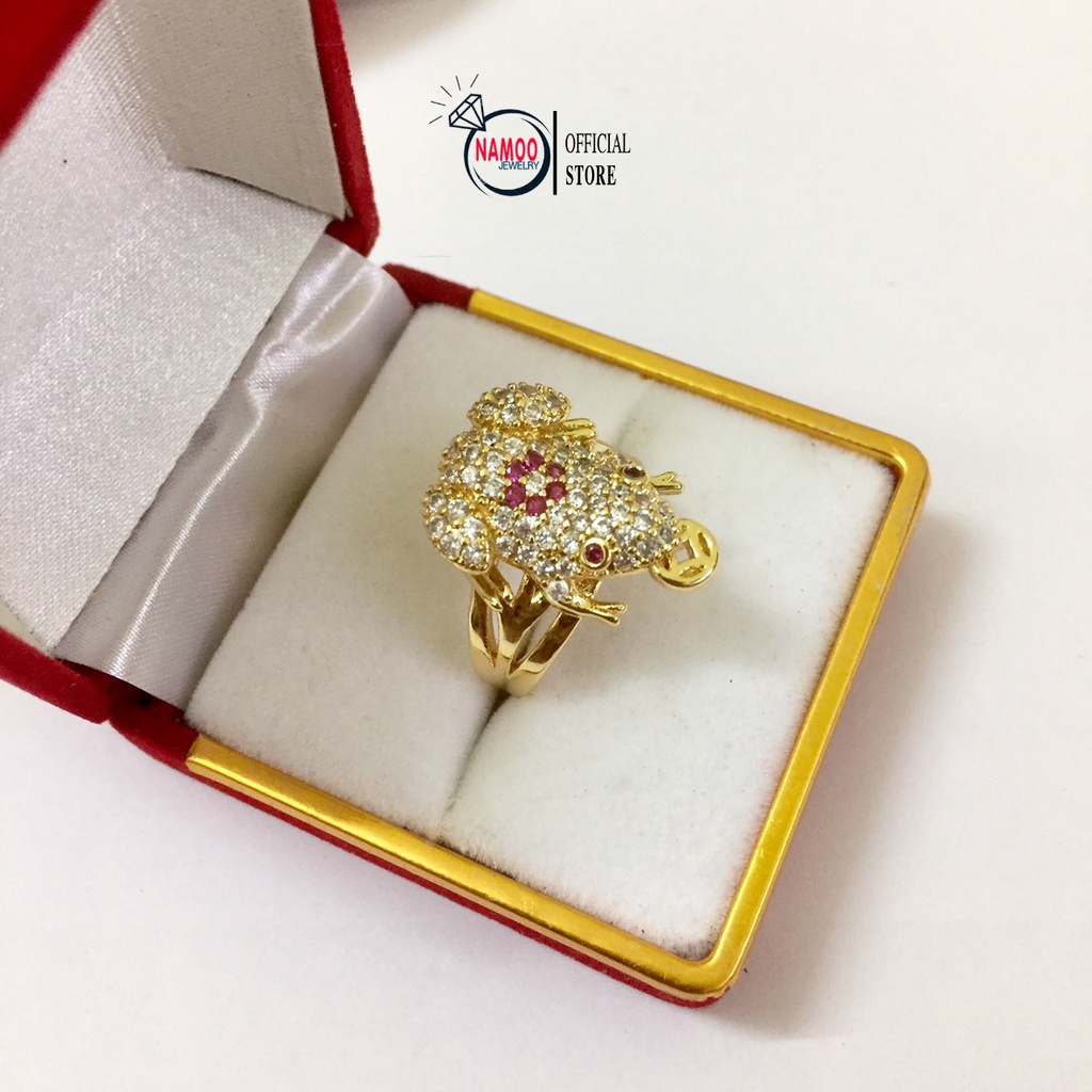 Set Dây chuyền nữ đính đá mặt tỳ hưu và nhẫn tỳ hưu cầu tài lộc V519 N519 Namoo Jewelry