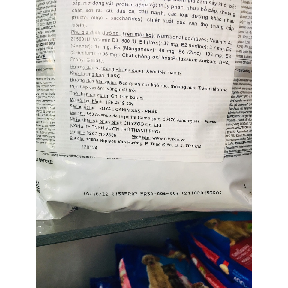 Thức ăn khô dành cho mèo ROYAL CANIN URINARY S/O FELINE 1.5KG