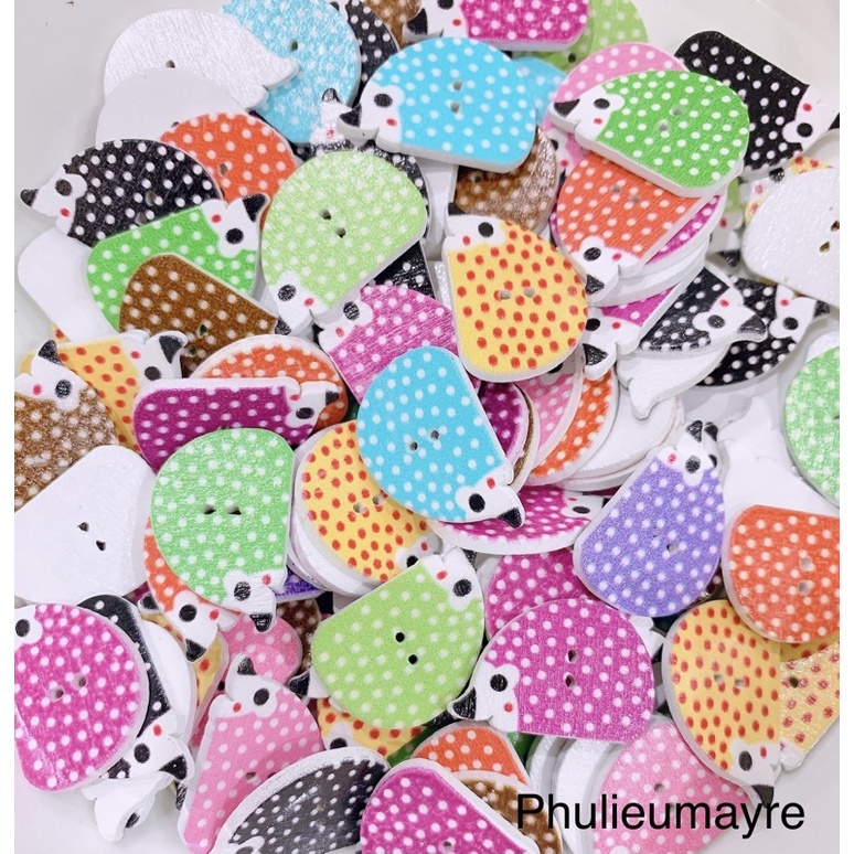 Set 10 nút ( cúc )áo hai lỗ hình nhím