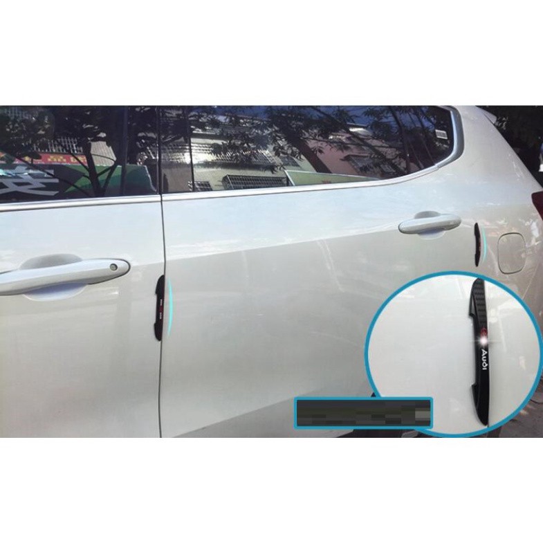 Bộ 4 chiếc nẹp chống va đập cửa xe hơi, ô tô có logo các hãng xe - Chất liệu: Nhựa PVC mềm