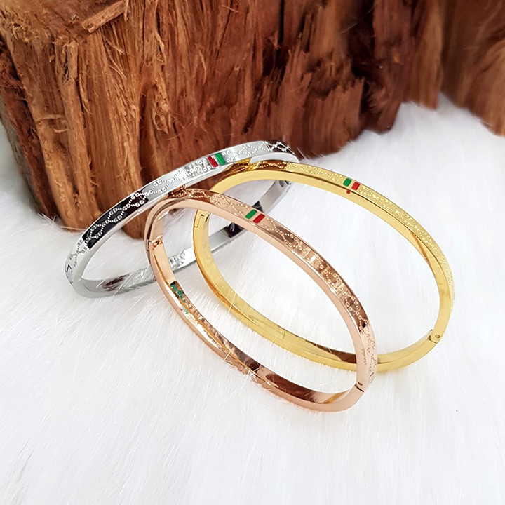 Vòng tay nữ bảng mỏng khắc hoa văn GC.