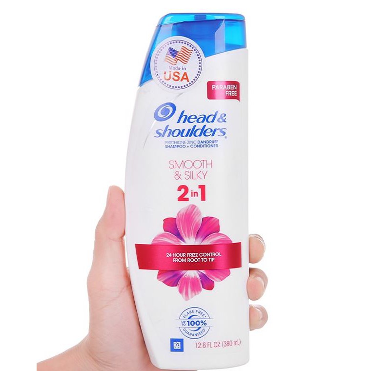 Dầu Gội Và Xả Giảm Gàu Head &amp; Shoulders Smooth &amp; Silky 2in1 Pyrithione Zinc Dandruff Shampoo +Conditioner